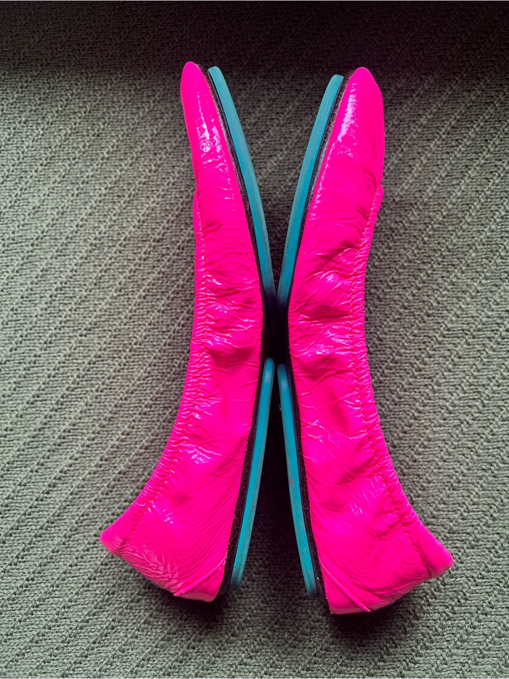 Tieks Women's Patent Ballet Flats in Hot Pink - Picture 3 of 5